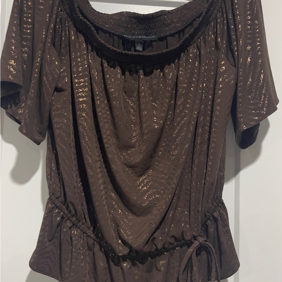 White House Black Market Elegant Brown Women's Top Size Large - Picture 3 of 6